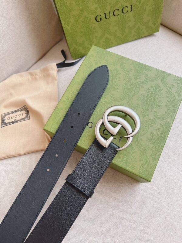 GUCCI MAMON GG SILVER LOGO BELT 4CM - Image 2