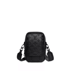 LOUIS VUITTON DOUBLE PHONE POUCH NM BLACK 18CM M81323