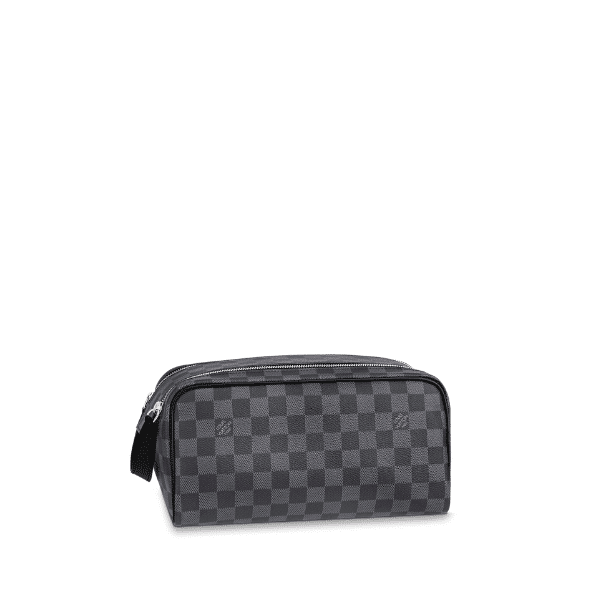 LOUIS VUITTON DOPP KIT TOILET POUCH DAMIER GRAPHITE 27CM N40127