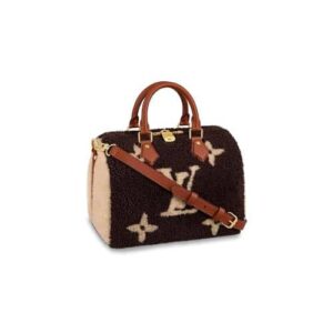 LOUIS VUITTON MONOGRAM TEDDY SPEEDY BANDOULIERE BLACK 30CM