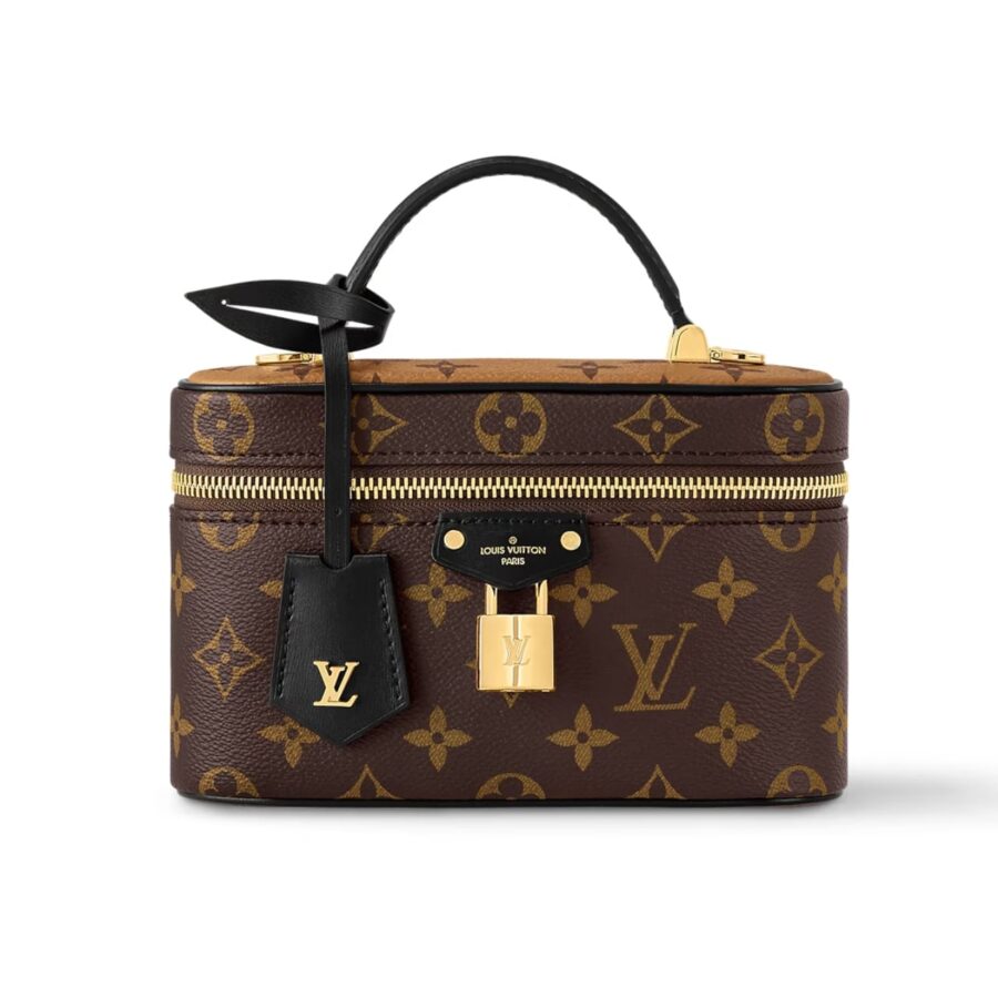 LOUIS VUITTON VANITY CHAIN POUCH MONOGRAM REVERSE CANVAS BROWN 19CM M47125