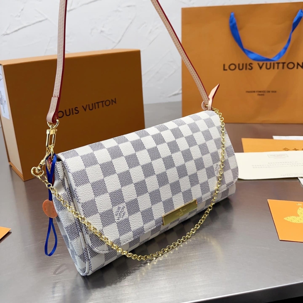 LOUIS VUITTON FAVORITE MM DAMIER AZUR 25CM N41275 - Image 2