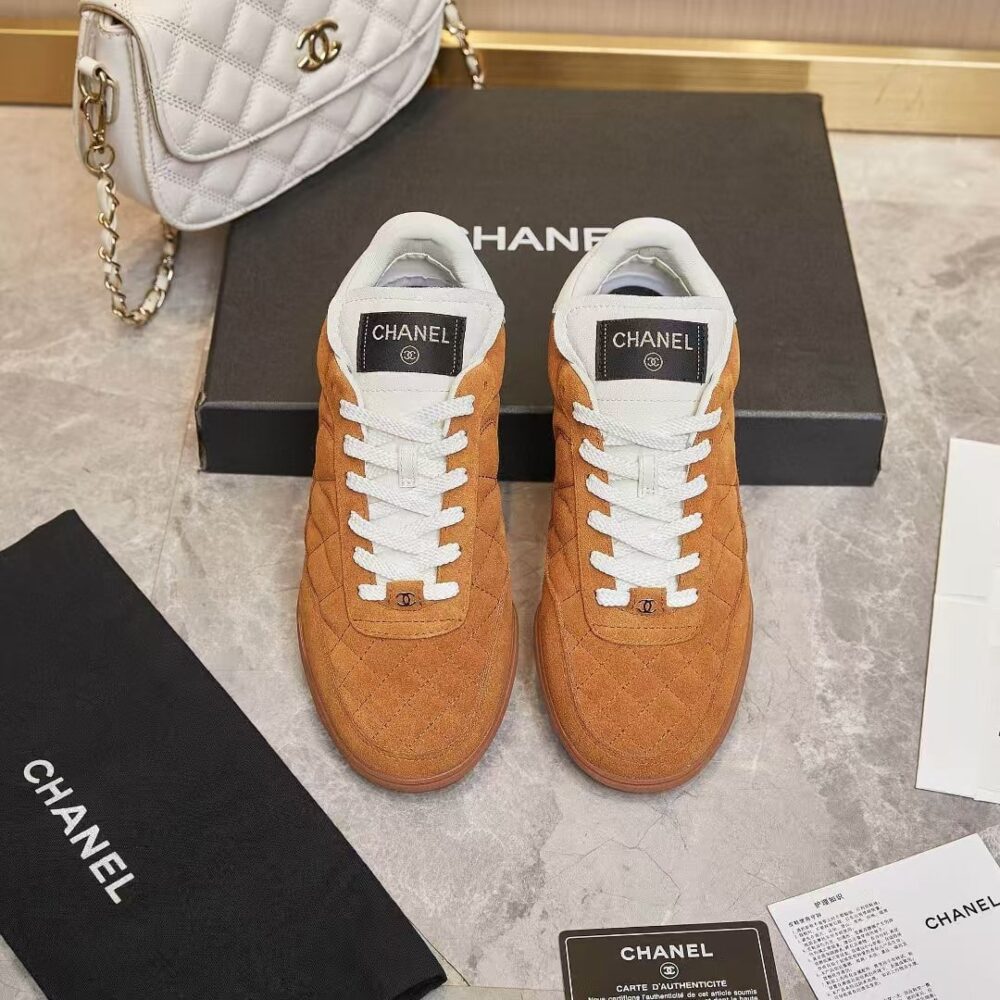 CHANEL SNEAKER SUEDE GOATSKIN SUEDE KHAKI - Image 3