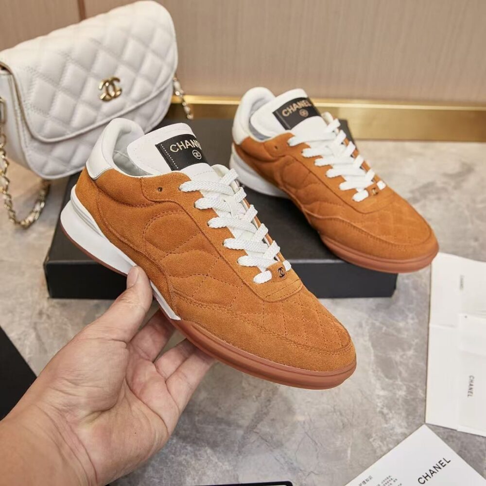 CHANEL SNEAKER SUEDE GOATSKIN SUEDE KHAKI - Image 4