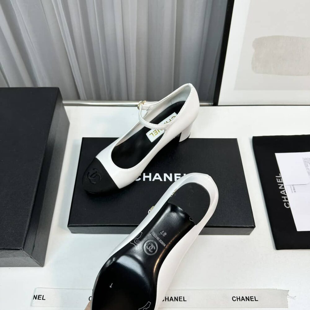 CHANEL MARY JANES WHITE G45118 - Image 6