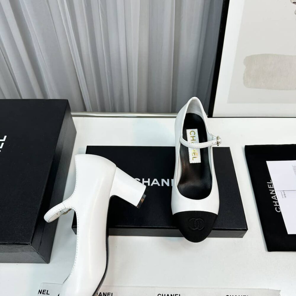 CHANEL MARY JANES WHITE G45118 - Image 7