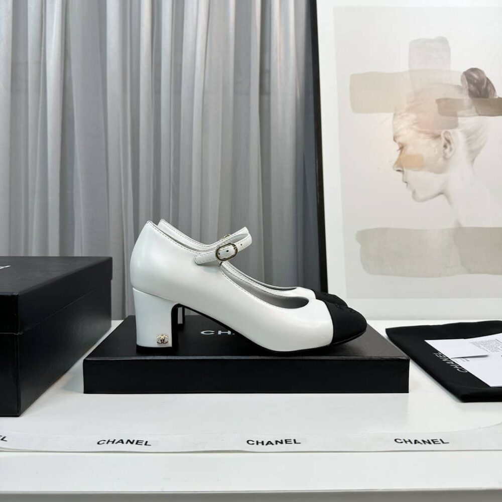 CHANEL MARY JANES WHITE G45118 - Image 3