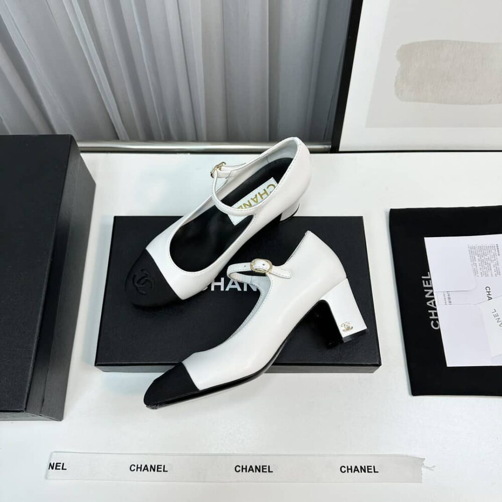 CHANEL MARY JANES WHITE G45118 - Image 4