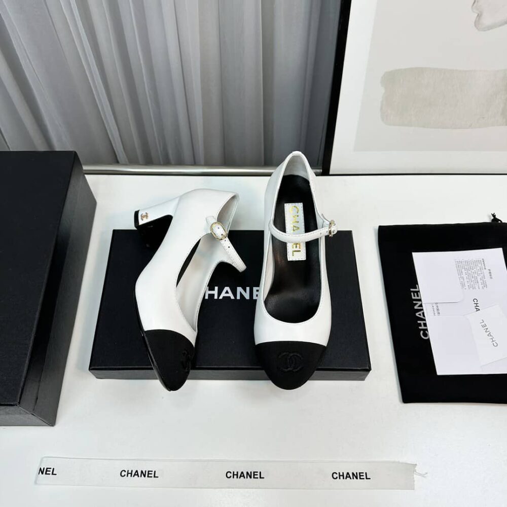 CHANEL MARY JANES WHITE G45118 - Image 5