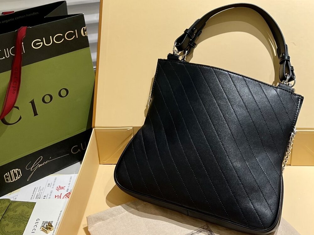 GUCCI BLONDIE SMALL TOTE BAG BLACK 30CM‎ 751518 1AAOW 9022 - Image 3