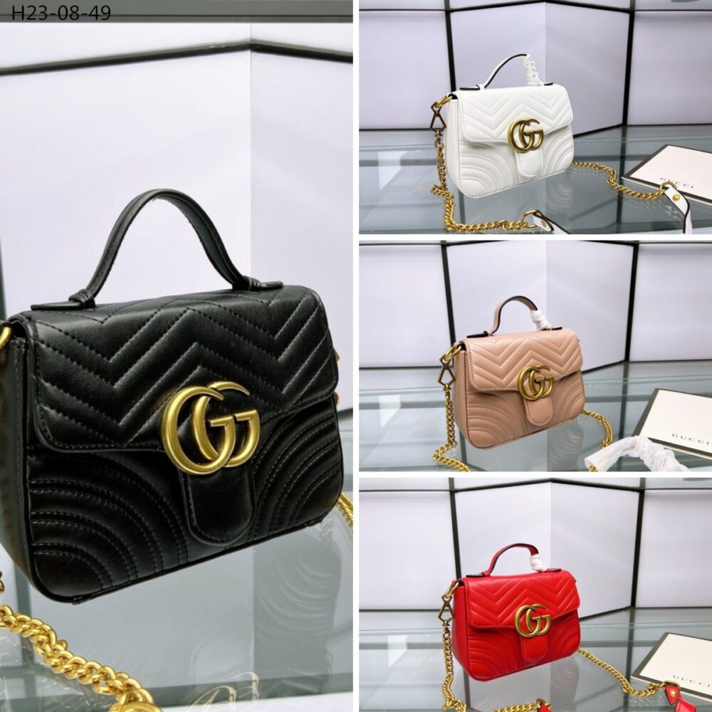 GUCCI GG MARMONT MINI TOP HANDLE BAG BLACK 20CM ‎547260 DTDIT 1000 - Image 3