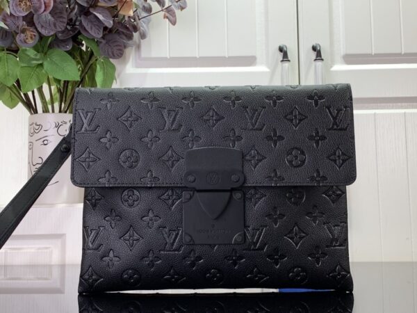 LOUIS VUITTON S LOCK A4 POUCH BLACK 28CM M80582 - Image 2