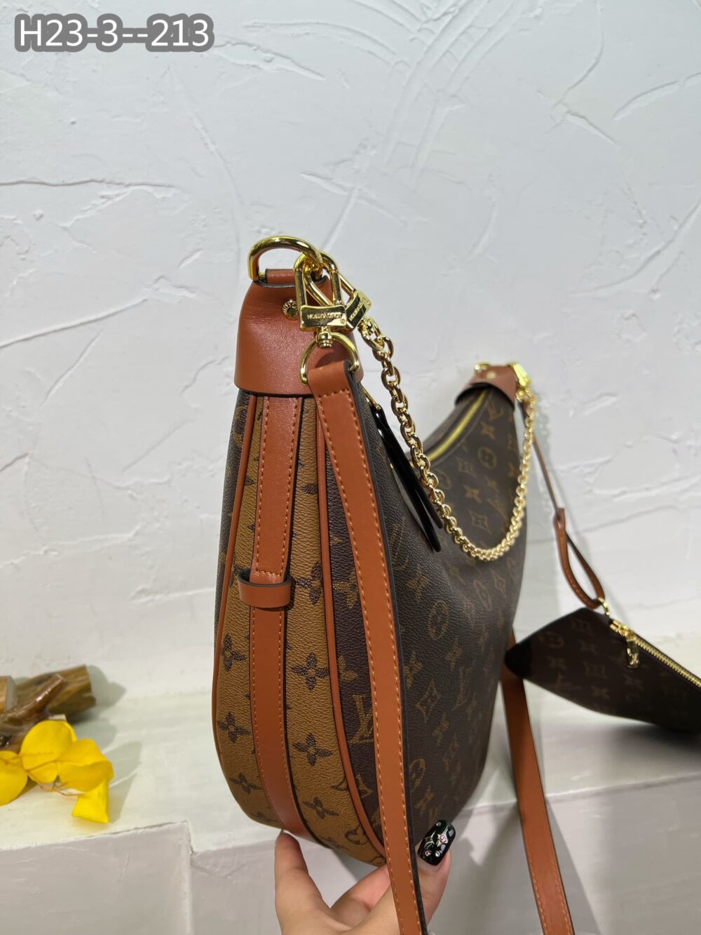 LOUIS VUITTON LOOP HOBO MONOGRAM CANVAS BROWN 40CM M46311 - Image 3