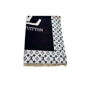 LOUIS VUITTON CASHMERE SCARF MONOGRAM BLACK