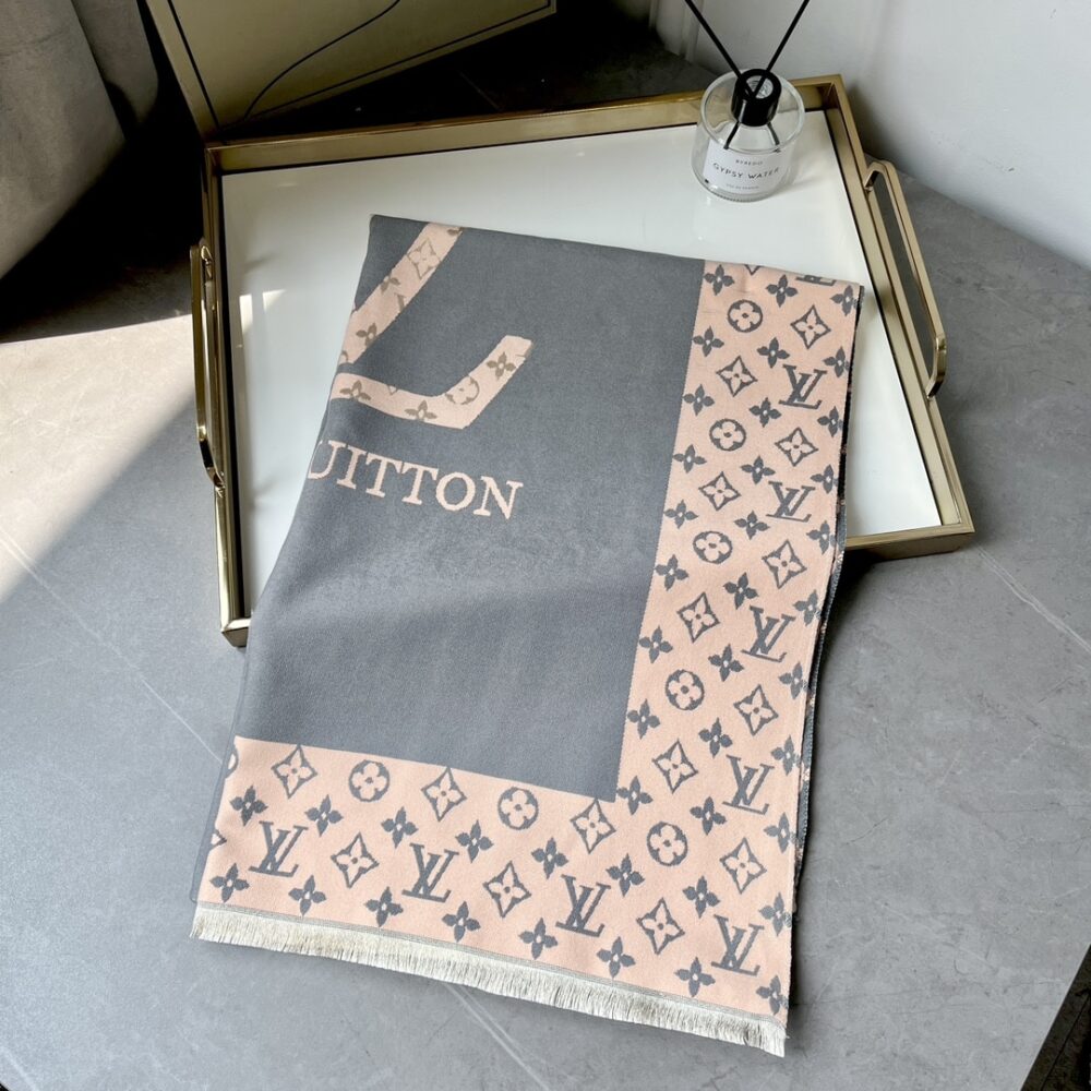 LOUIS VUITTON CASHMERE SCARF MONOGRAM GREY - Image 3