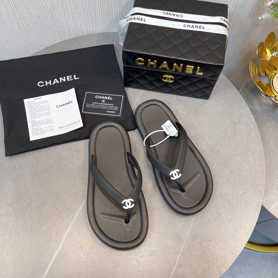 Alternative view of CHANEL FLIP FLOP SANDALS BLACK