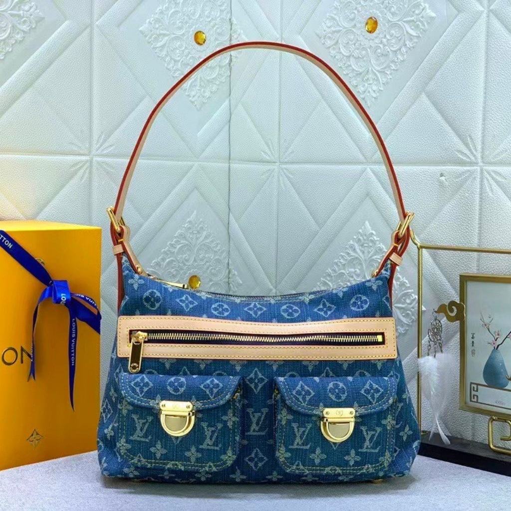 Louis Vuitton Baggy PM Monogram Denim Blue 30Cm M95049 - Image 2