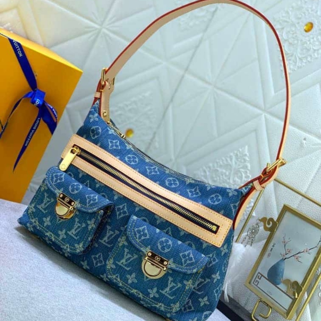 Louis Vuitton Baggy PM Monogram Denim Blue 30Cm M95049 - Image 8