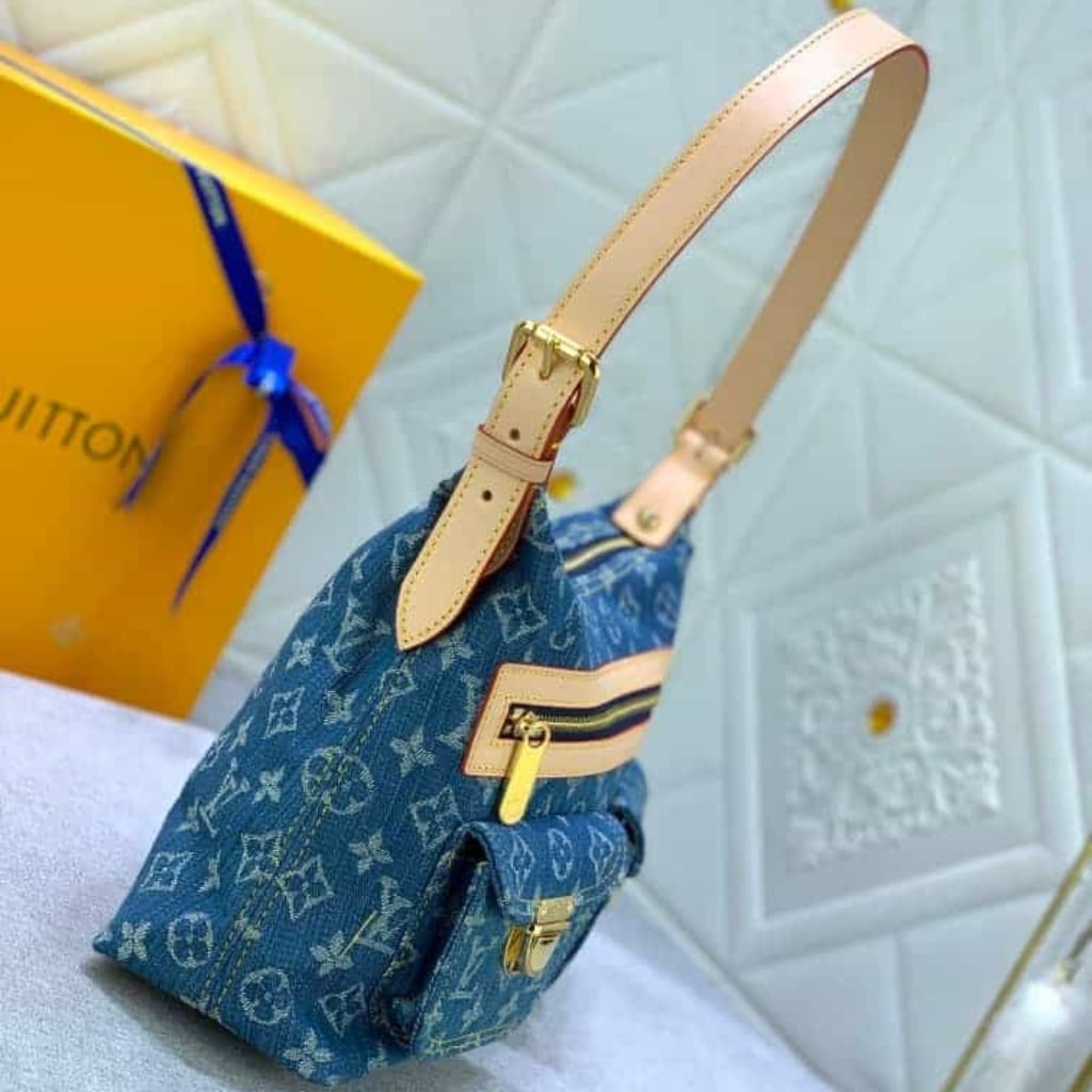 Louis Vuitton Baggy PM Monogram Denim Blue 30Cm M95049 - Image 5