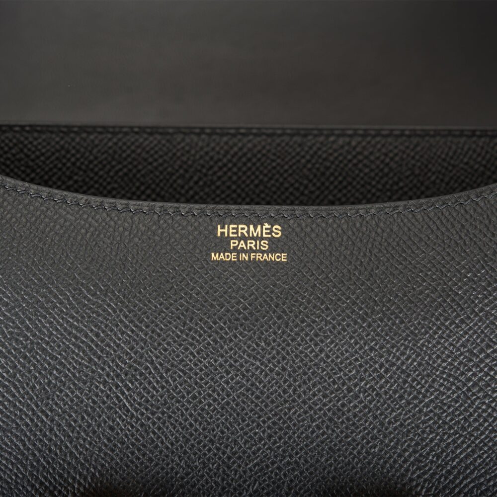 HERMES CONSTANCE 24 TOGO LEATHER GOLD HARDWARE BLACK 24CM - Image 5