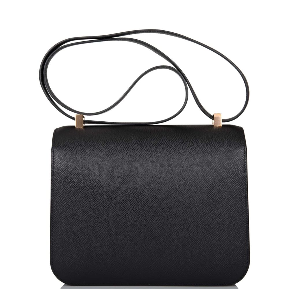 HERMES CONSTANCE 24 TOGO LEATHER GOLD HARDWARE BLACK 24CM - Image 7