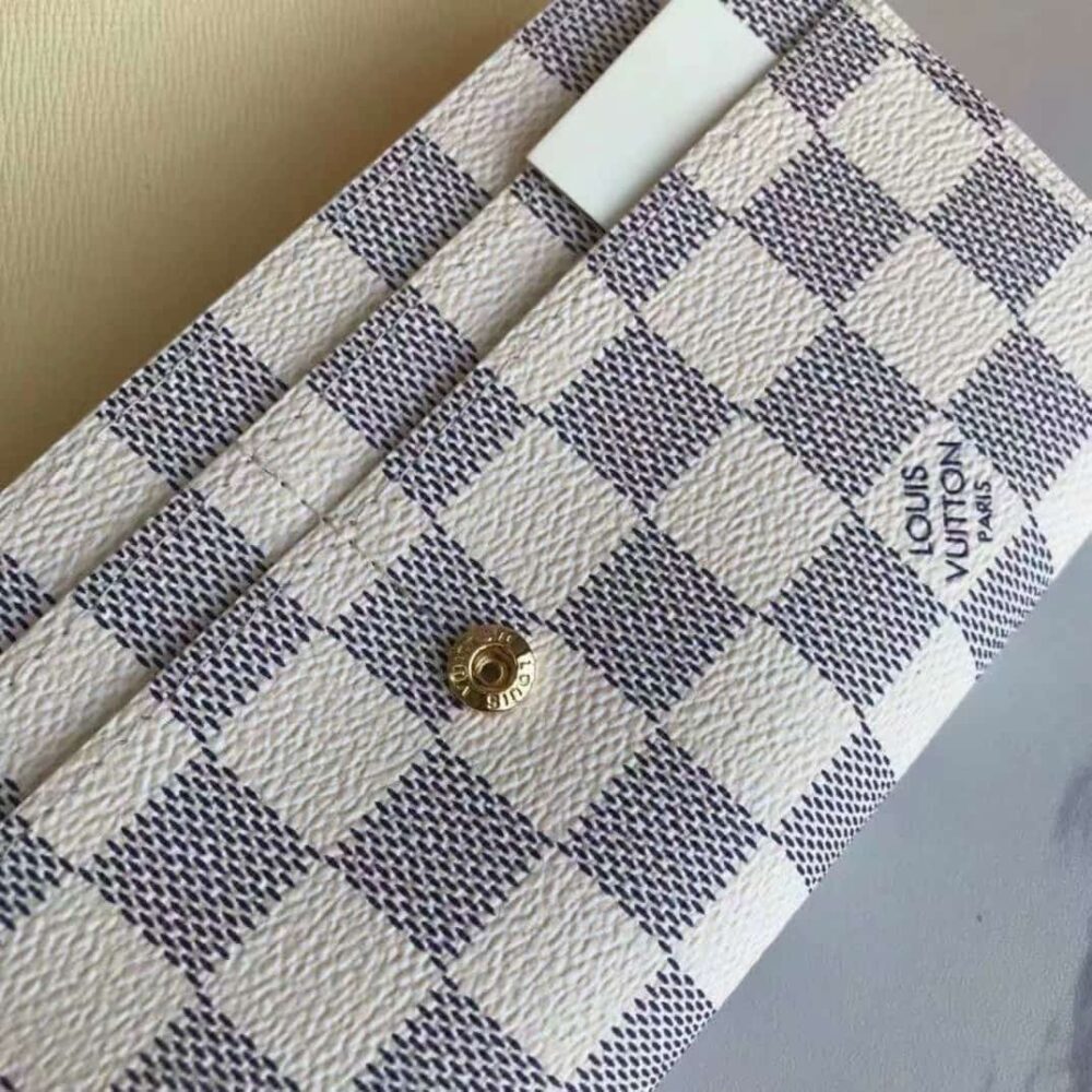 LOUIS VUITTON SARAH WALLET DAMIER AZUR CANVAS 19CM N63208 - Image 4