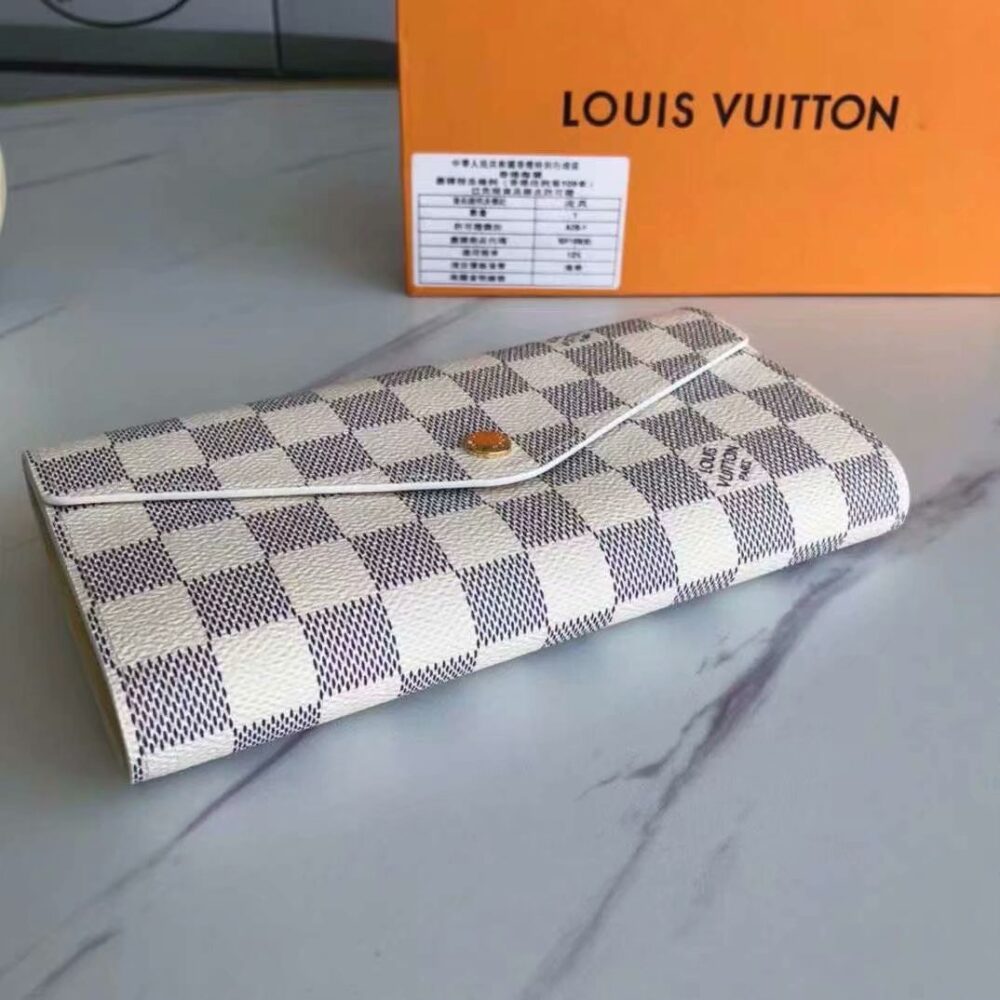 LOUIS VUITTON SARAH WALLET DAMIER AZUR CANVAS 19CM N63208 - Image 6