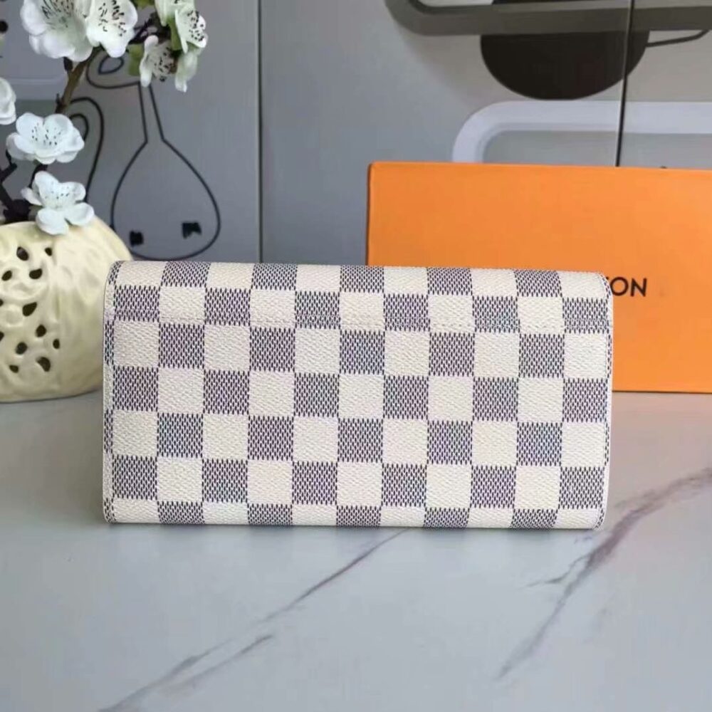 LOUIS VUITTON SARAH WALLET DAMIER AZUR CANVAS 19CM N63208 - Image 3
