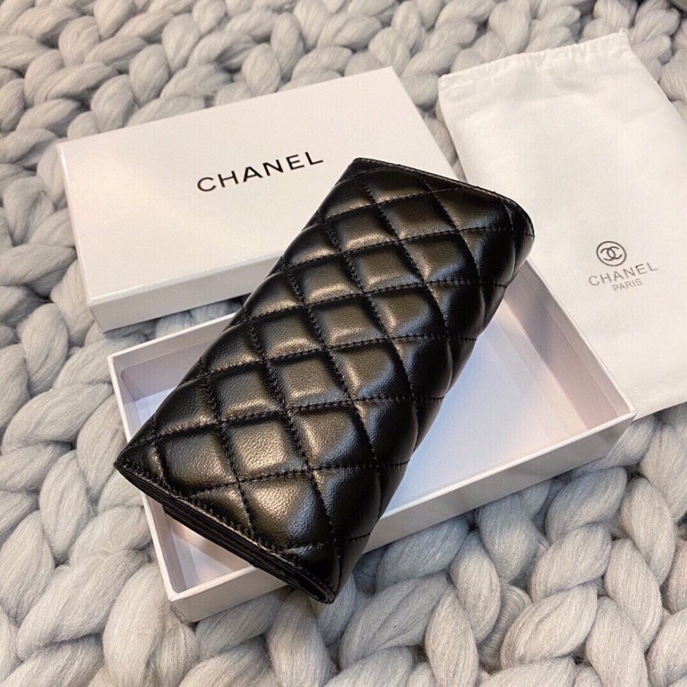 CHANEL LONG FLAP WALLET BLACK 19CM - Image 6