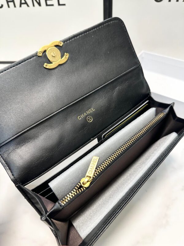 CHANEL LONG FLAP WALLET BLACK 19CM - Image 8