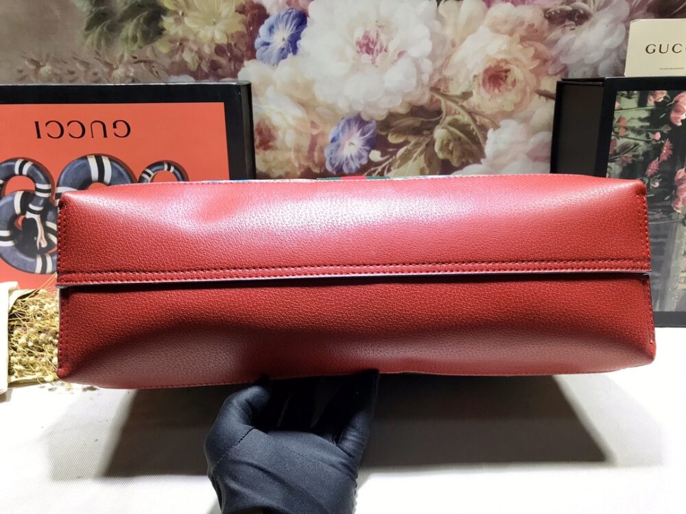 GUCCI OPHIDIA GG FLORA MEDIUM TOTE RED 44CM - Image 4