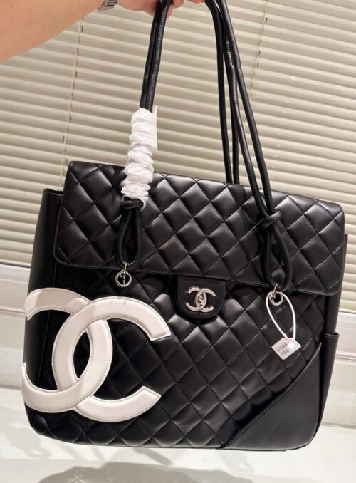 Alternative view of Chanel Cambon Flap Tote Quilted Leather Black 36Cm
