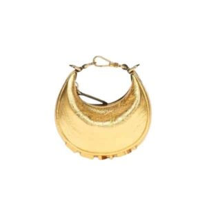 FENDI FENDIGRAPHY NANO MINI LEATHER MINI BAG METALLIC GOLD 16CM