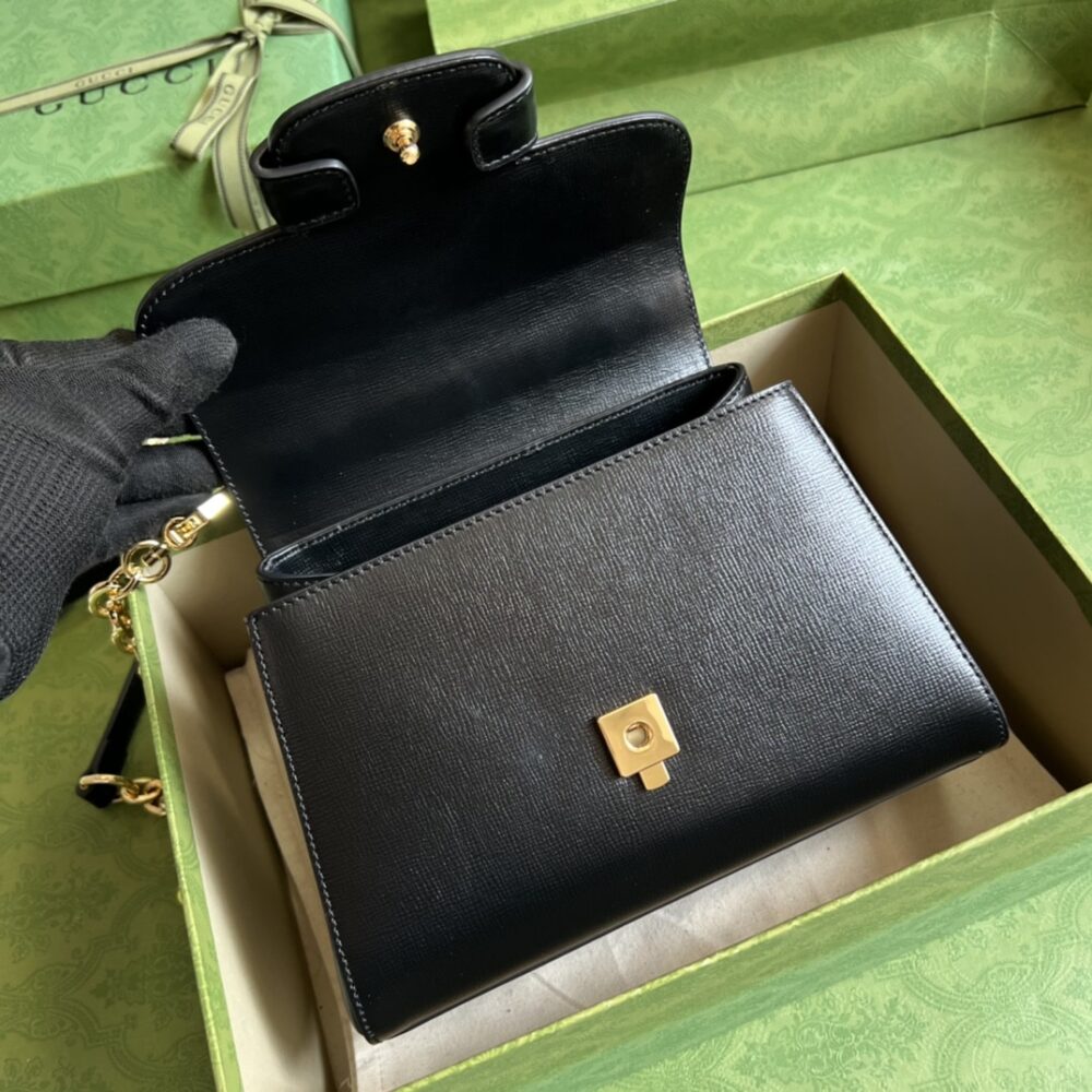 GUCCI HORSEBIT 1955 MINI BAG BLACK 22CM  703848 AAA7G 1000 - Image 4