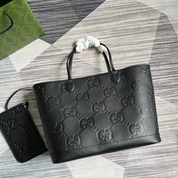 GUCCI JUMBO GG LARGE TOTE BAG BLACK 40CM 726755 AABY0 1000 - Image 2