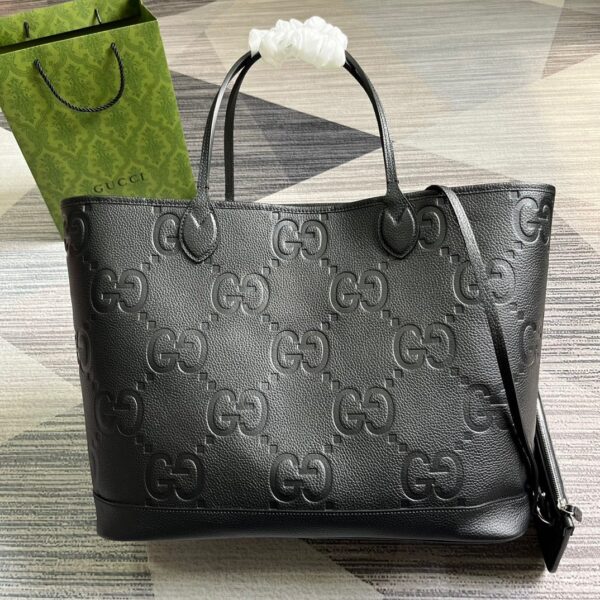 GUCCI JUMBO GG LARGE TOTE BAG BLACK 40CM 726755 AABY0 1000 - Image 3