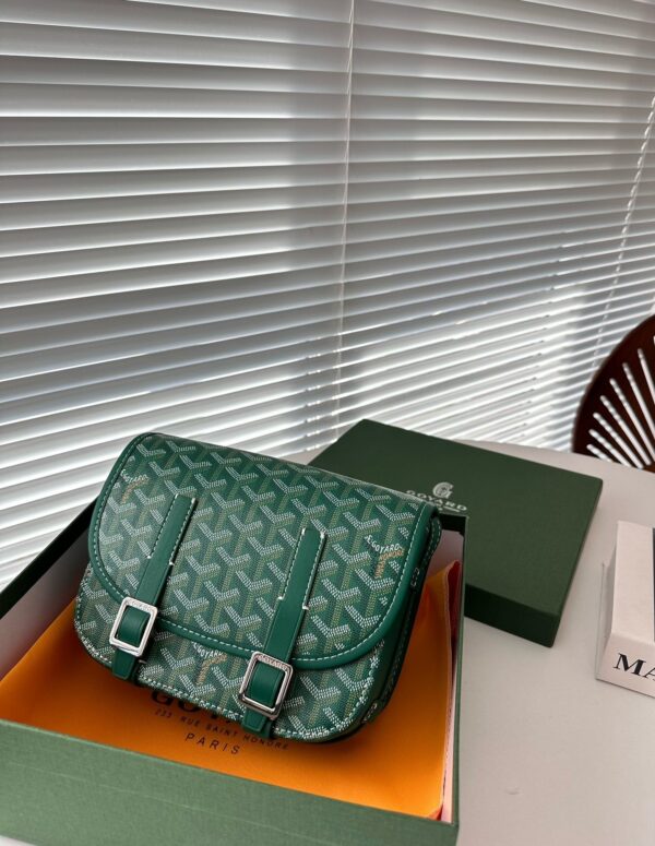 GOYARD GOYARDINE BELVEDERE PM MESSENGER BAG GREEN 21CM - Image 2