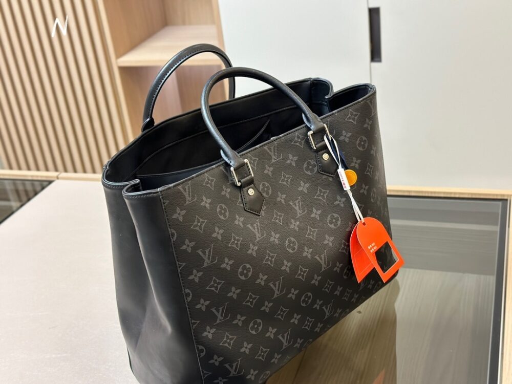 LOUIS VUITTON MONOGRAM ECLIPSE GRAND SAC TOTE BLACK 40CM - Image 3