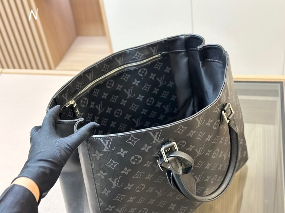 LOUIS VUITTON MONOGRAM ECLIPSE GRAND SAC TOTE BLACK 40CM - Image 5