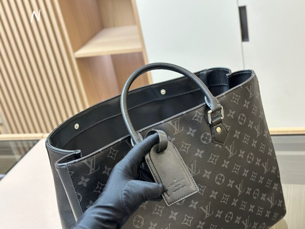 LOUIS VUITTON MONOGRAM ECLIPSE GRAND SAC TOTE BLACK 40CM - Image 6