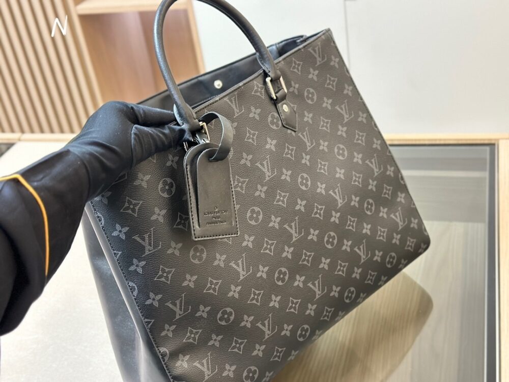 LOUIS VUITTON MONOGRAM ECLIPSE GRAND SAC TOTE BLACK 40CM - Image 7