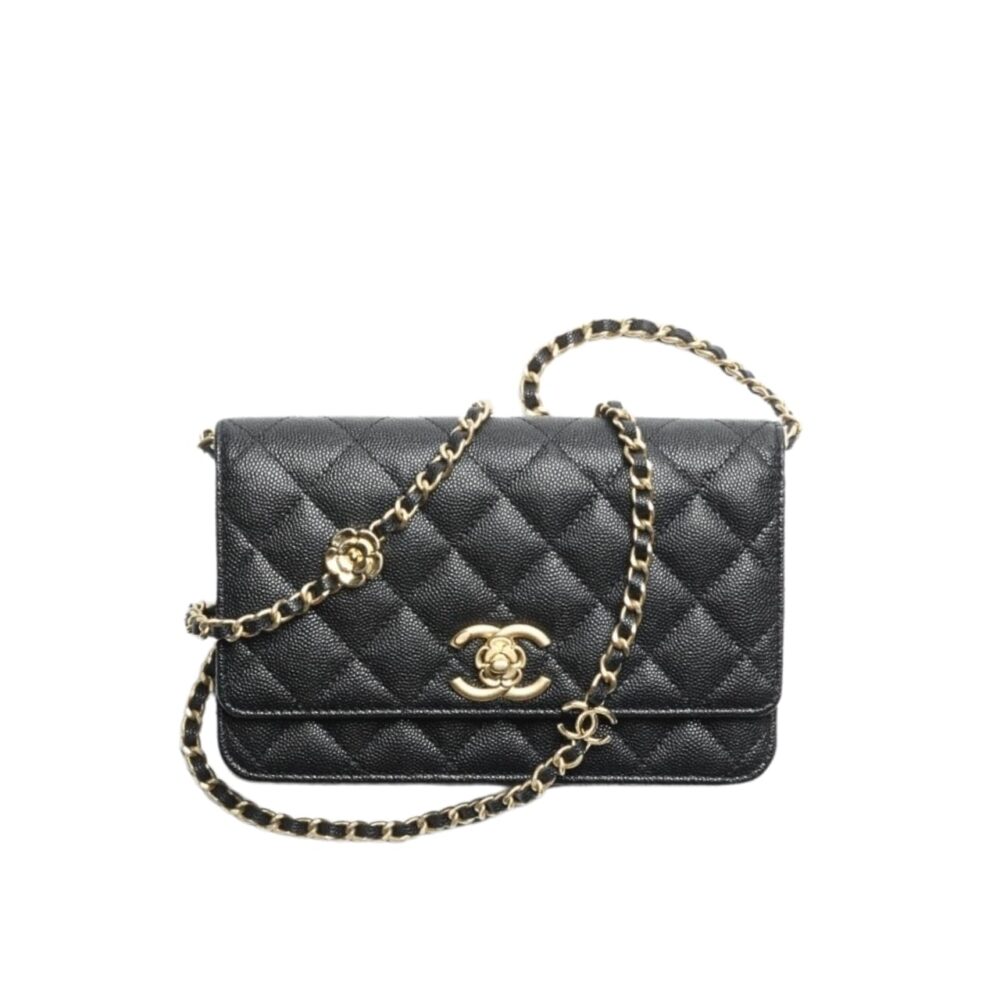 CHANEL WALLET WITH STRAP BLACK 19CM AP3580 B14320 94305