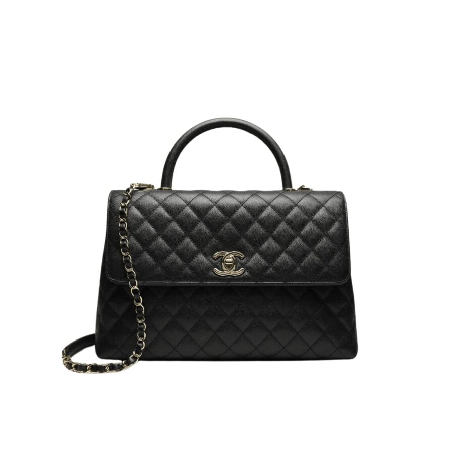 CHANEL MEDIUM COCO FLAP BAG WITH TOP HANDLE 26CM