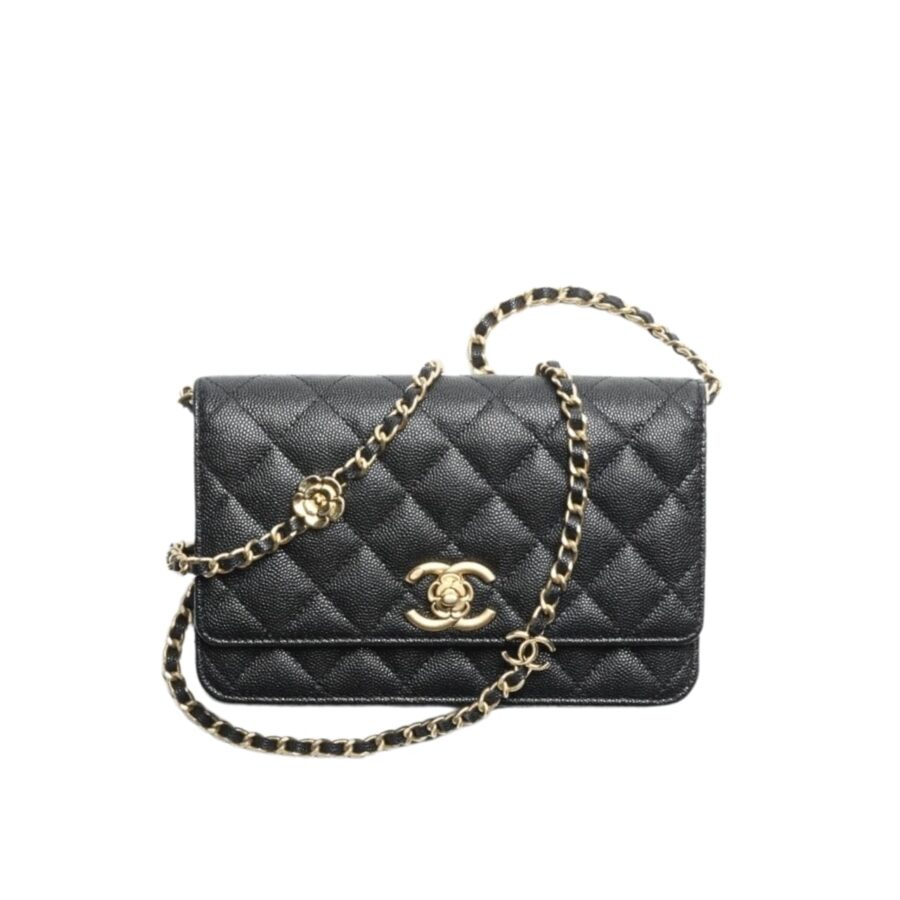 CHANEL WALLET WITH STRAP BLACK 19CM AP3580 B14320 94305