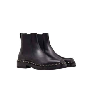 VALENTINO GARAVANI M WAY ROCKSTUD ANKLE BOOT IN LEATHER BLACK 4Y2S0H08PMA 0NO