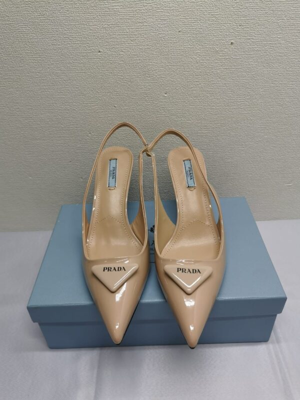PRADA BRUSHED LEATHER SLINGBACK PUMPS  BEIGE PINK 1I901M055F0236F075 - Image 2