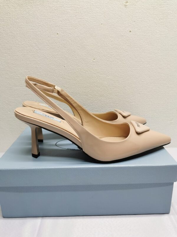 PRADA BRUSHED LEATHER SLINGBACK PUMPS  BEIGE PINK 1I901M055F0236F075 - Image 3