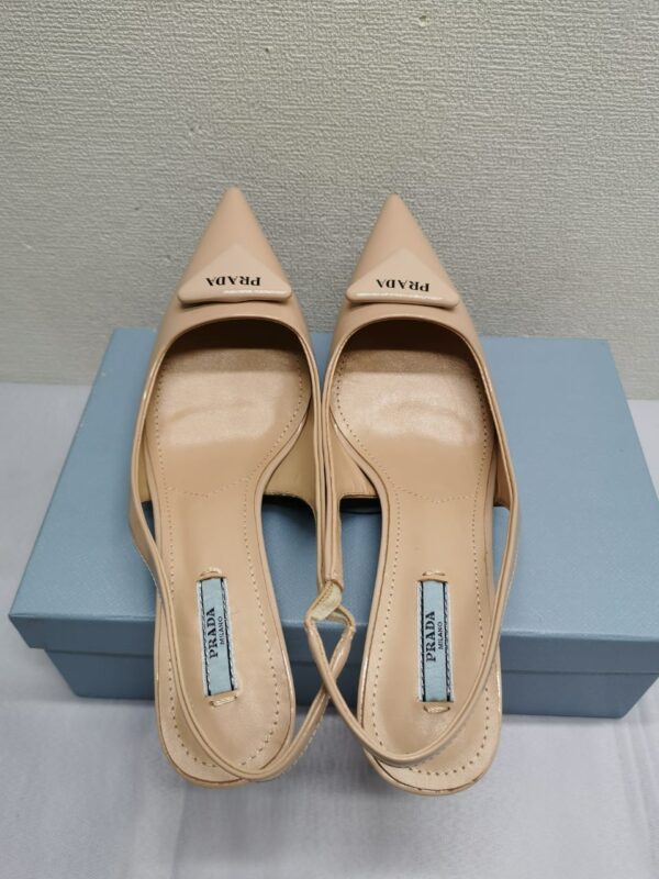 PRADA BRUSHED LEATHER SLINGBACK PUMPS  BEIGE PINK 1I901M055F0236F075 - Image 4