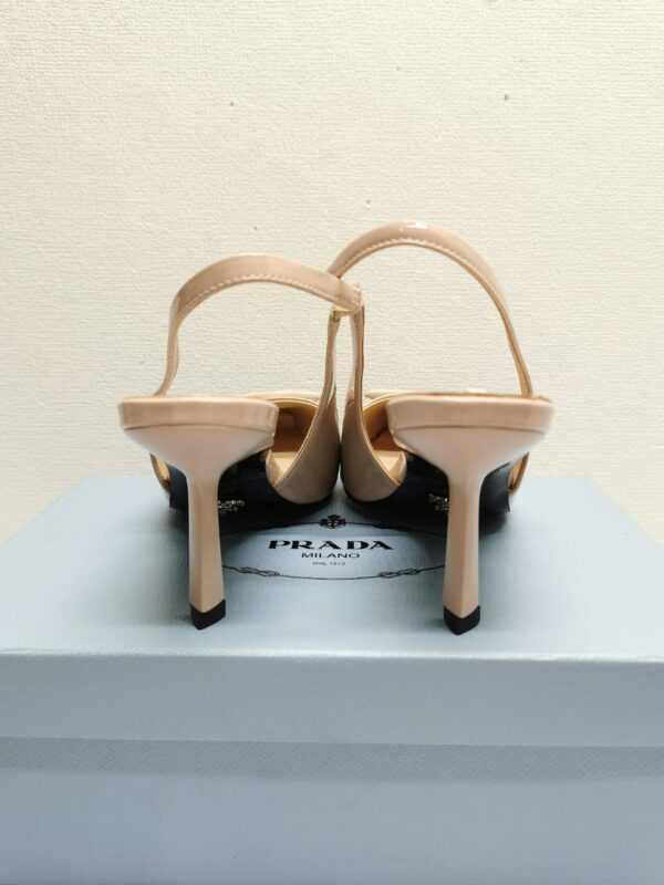 PRADA BRUSHED LEATHER SLINGBACK PUMPS  BEIGE PINK 1I901M055F0236F075 - Image 6