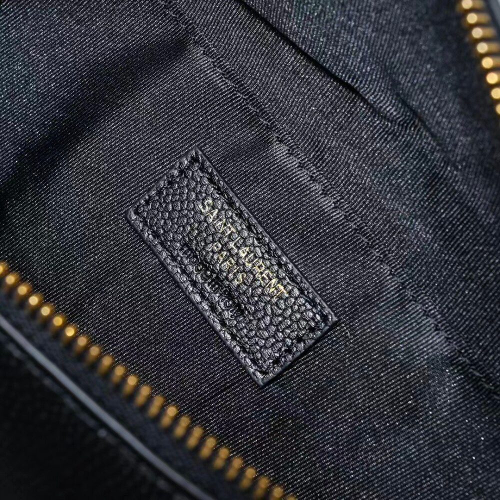 SAINT LAURENT BELT BAG YSL LOGO APPLIQUÉD LEATHER BLACK 25CM - Image 2
